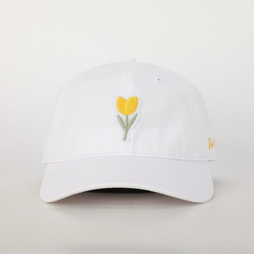 Women's White Alex Hat - Yellow Tulip
