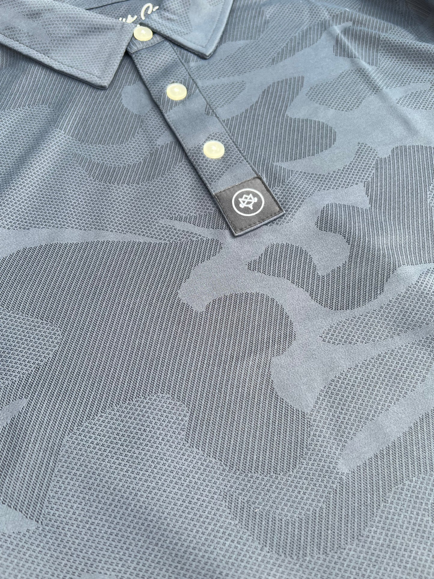 Camo Textured Polo - Dark Grey