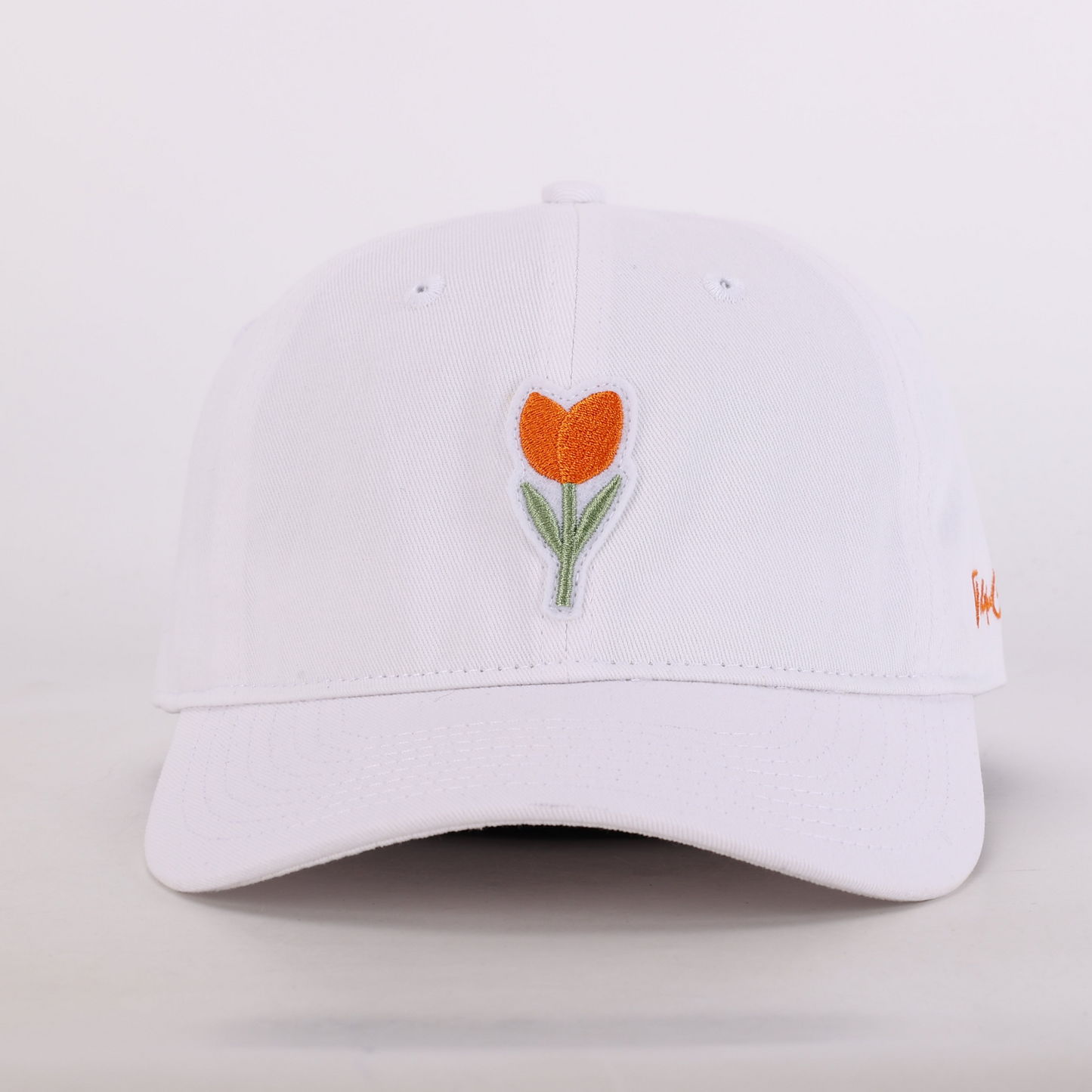 Women's White Alex Hat - Orange Tulip