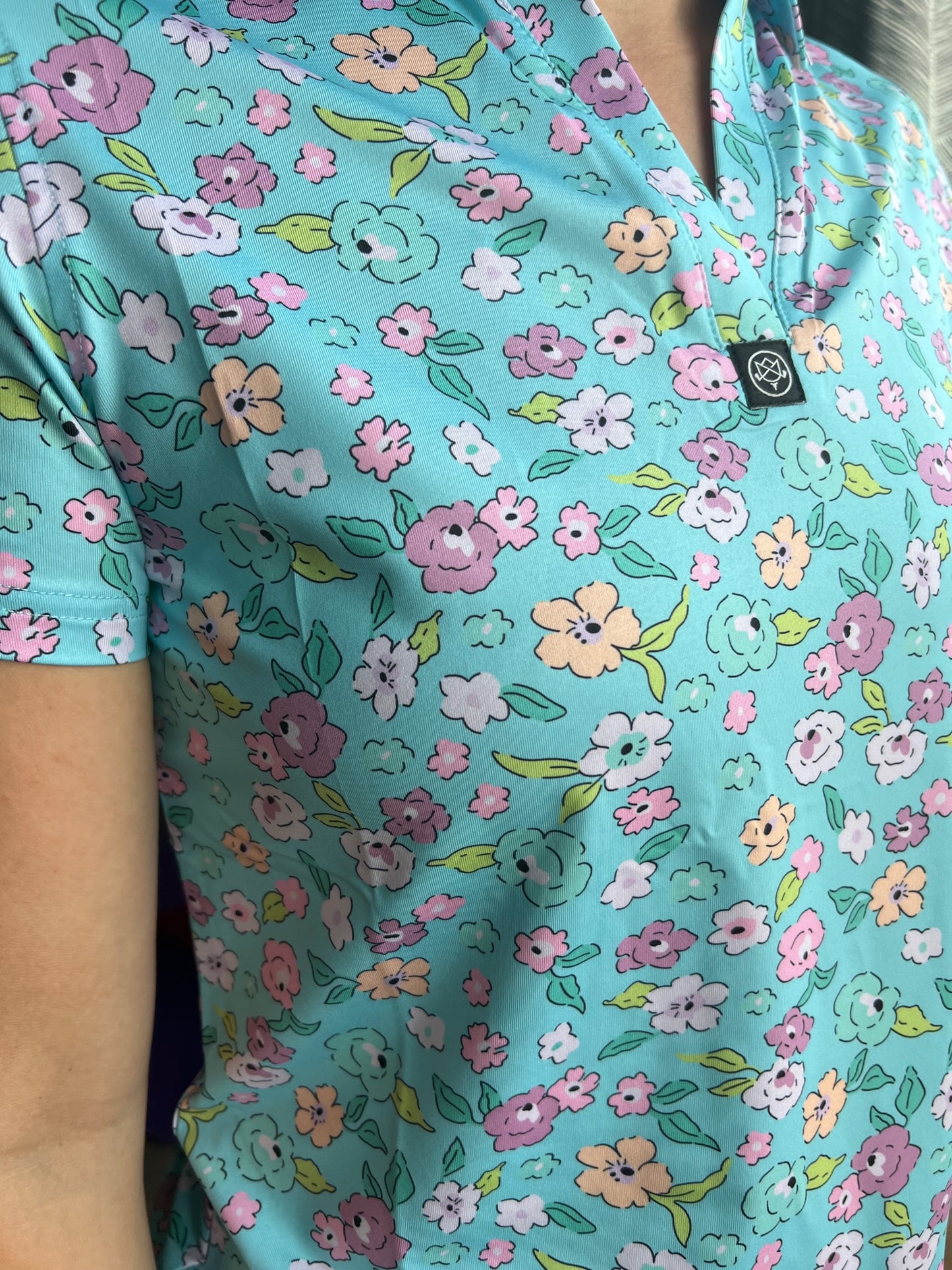 Womens Floral Polo