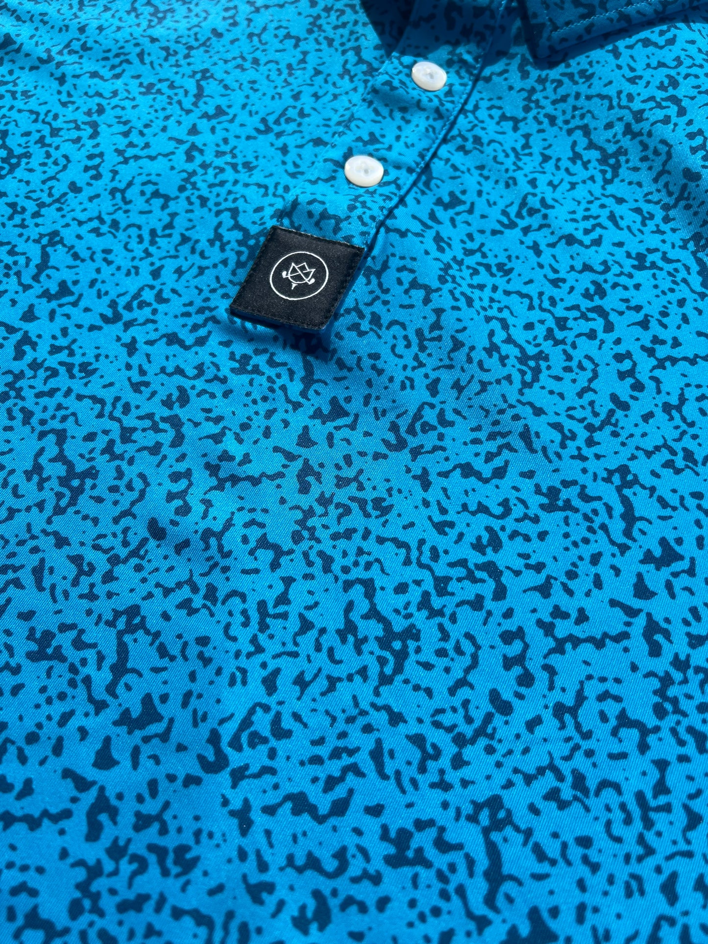 Speckled Polo - Teal/Navy