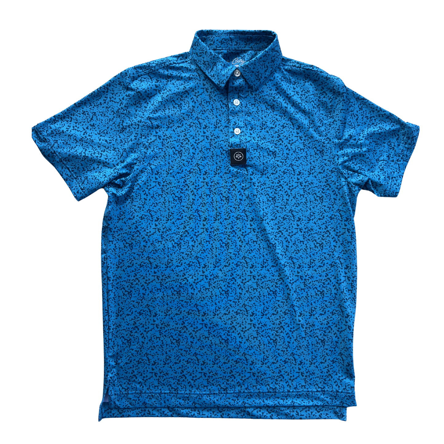 Speckled Polo - Teal/Navy